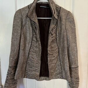 Jack Rogers Women's Ruched Tan Blazer vintage